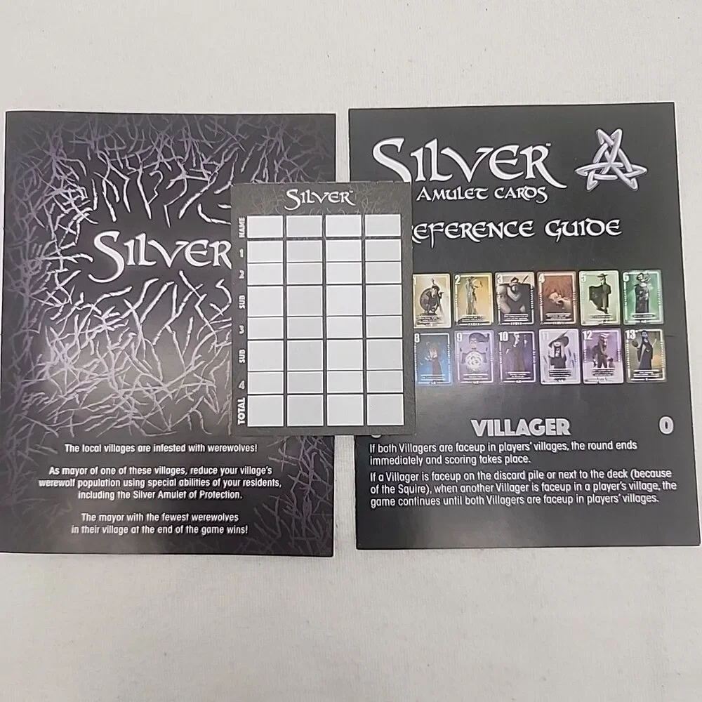 Game Silver Amulet Ted Alspach Card Bézier Games Complete & 4 Gremlin Classic